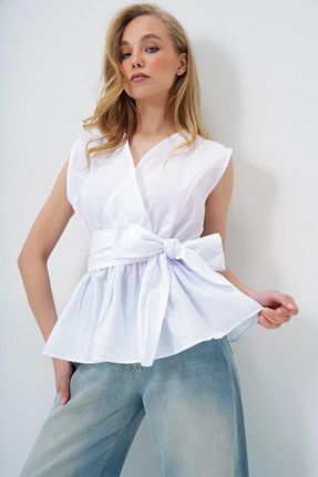 پیراهن سفید زنانه اورسایز Tena - کد 938779420