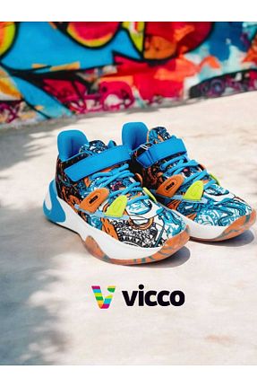 کفش بسکتبال سبز بچه گانه پارچه ای Vicco - کد 939013345