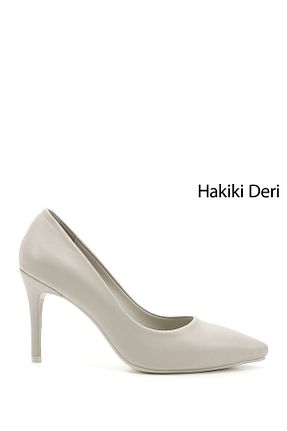 کفش استایلیتو بژ پاشنه نازک GÖNDERİ(R) - کد 933329580