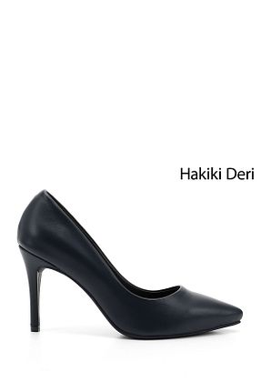 کفش استایلیتو سرمه ای پاشنه نازک GÖNDERİ(R) - کد 933329567