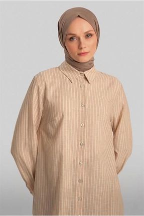 تونیک حجاب بژ زنانه جین Armine - کد 871255833