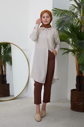 شلوار حجاب قهوه ای زنانه پنبه ای Foremia - کد 712946607