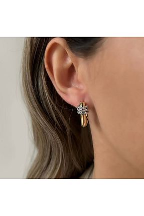 گوشواره جواهر زرد زیرکن Vitastyle - کد 938840494