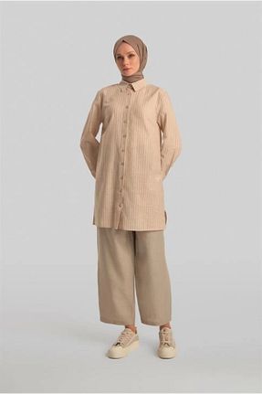 تونیک حجاب بژ زنانه جین Armine - کد 871255833
