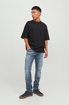 شلوار جین آبی مردانه پاچه لوله تفنگی Jack & Jones - کد 758066609