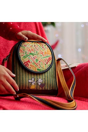 کیف پستچی زرد زنانه چرم مصنوعی HOODİEMOUSE - کد 889719454