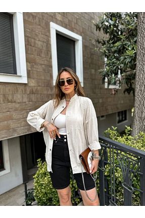 کت طوسی زنانه اورسایز EGZOTİK ASORTİK - کد 738511288