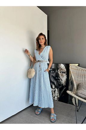 لباس آبی زنانه بافتنی QİMYA BUTİK - کد 840069513