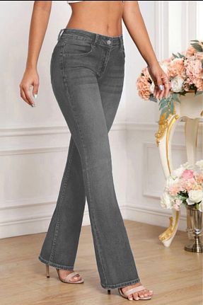 شلوار جین سفید زنانه پاچه اسپانیولی CEDY DENIM - کد 938843894