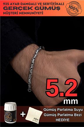 دستبند نقره مردانه 925 عیار OSMANLI GÜMÜŞ - کد 128543527