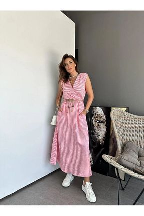 لباس صورتی زنانه بافتنی QİMYA BUTİK - کد 840069534