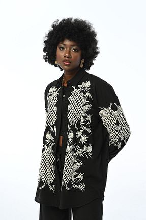 پیراهن مشکی زنانه اورسایز Orfeo Negro - کد 798386939