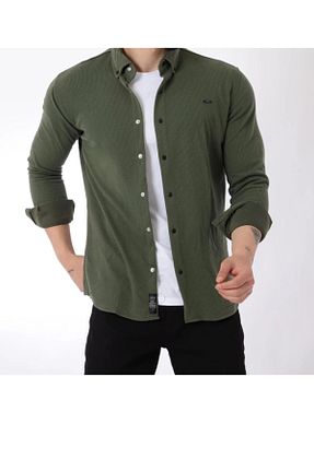 پیراهن خاکی مردانه اسلیم فیت TARZZİNG - کد 938865285