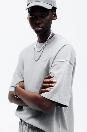 تیشرت طوسی مردانه رگولار Pull & Bear - کد 938859563