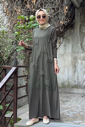 لباس حجاب خاکی زنانه رگولار Nurcan Çetin - کد 884463567