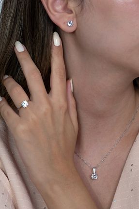 ست نقره سفید زنانه زیرکن Takı Dükkanı - کد 36770122