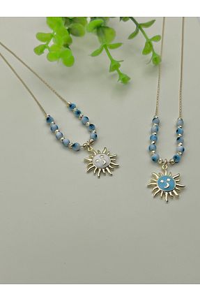 گردنبند جواهر رنگی زنانه روکش طلا Badiva.Co - کد 938863852