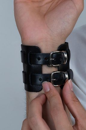 دستبند جواهر مشکی مردانه چرم Takı Dükkanı - کد 31820099