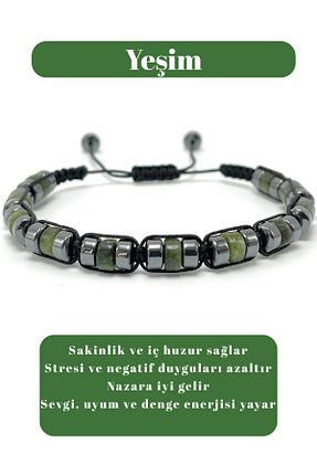 دستبند جواهر سبز زنانه سنگ طبیعی YILDIZ DOĞAL TAŞ - کد 938873761