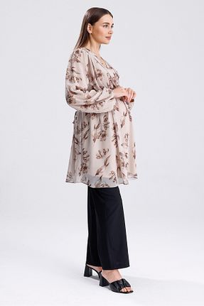 تونیک بارداری بژ زنانه بافتنی KATLİN MATERNİTY WEAR - کد 931487658