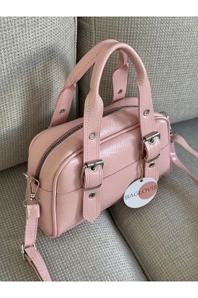 کیف دوشی صورتی زنانه چرم مصنوعی BAGLOVİS - کد 938917461