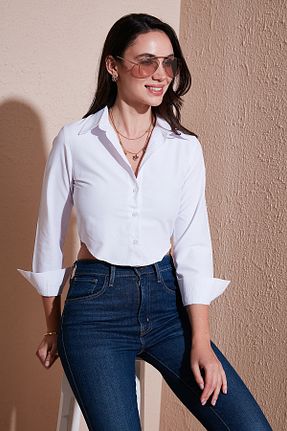 پیراهن سفید زنانه اسلیم فیت Lela - کد 938931031