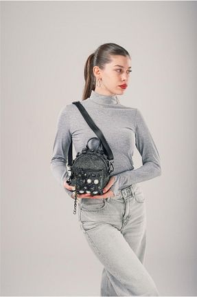 کیف دوشی مشکی زنانه چرم مصنوعی ÇÇS - کد 938939504