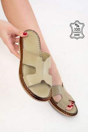 دمپائی سبز زنانه چرم خالص SOHO - کد 926661058