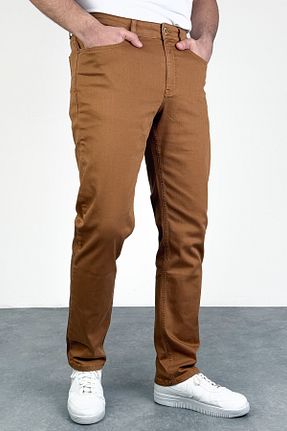 شلوار جین نارنجی مردانه پاچه لوله تفنگی HLT JEANS - کد 903991276