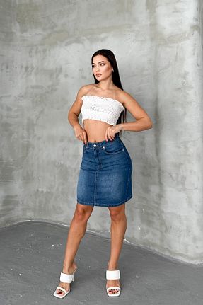 دامن آبی زنانه جین HLT JEANS - کد 931502227