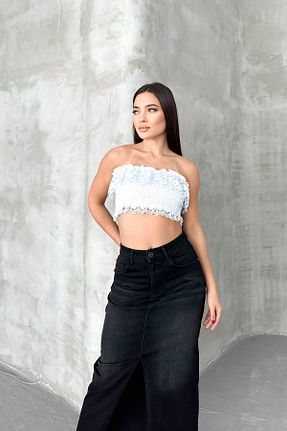 دامن مشکی زنانه جین HLT JEANS - کد 931506204