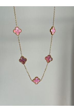 گردنبند استیل ( فولاد ) صورتی زنانه استیل ضد زنگ YOUES JEWELRY - کد 938953970