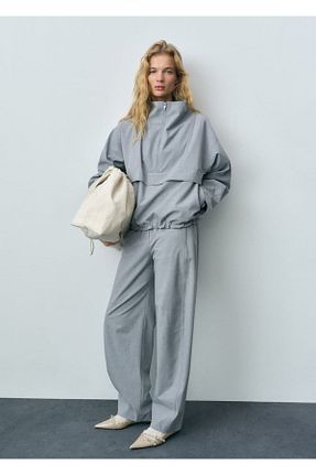 شلوار طوسی زنانه پلی استر MANGO - کد 898997196