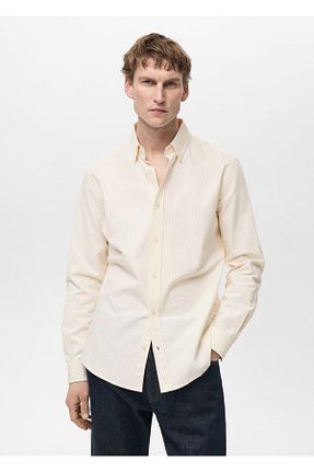 پیراهن زرد مردانه اسلیم MANGO Man - کد 884976043