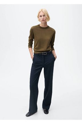 پلیور خاکی زنانه ساده MANGO - کد 898628154