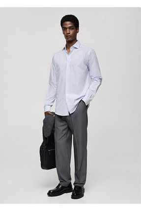 پیراهن آبی مردانه اسلیم فیت MANGO Man - کد 873791155
