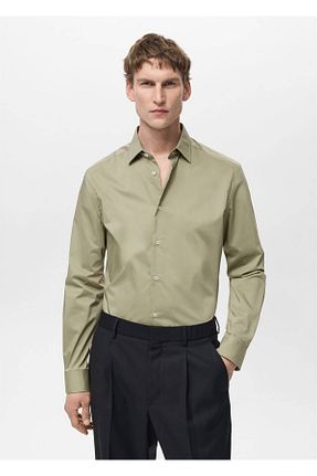 پیراهن سبز مردانه اسلیم MANGO Man - کد 884981353