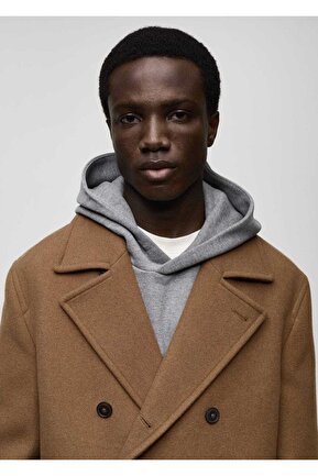 پالتو پشمی نارنجی مردانه پارچه ای MANGO Man - کد 884979346