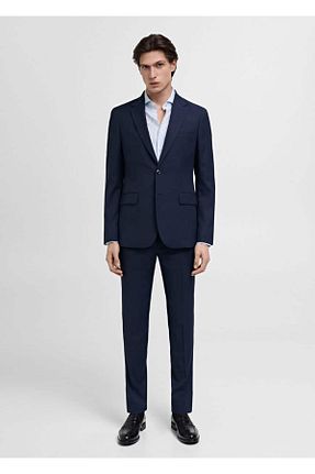 پیراهن آبی مردانه اسلیم MANGO Man - کد 886002516