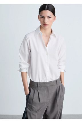 تیشرت سفید زنانه رگولار MANGO - کد 882282615