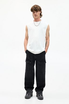 شلوار جین طوسی مردانه پاچه لوله تفنگی Pull & Bear - کد 939000894