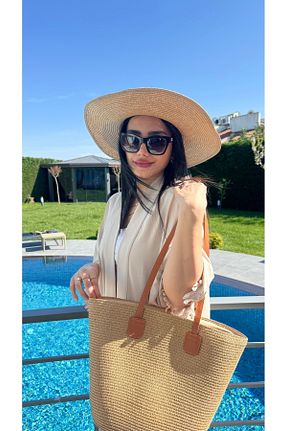 کلاه قهوه ای زنانه حصیر Luminos Butik - کد 921525464