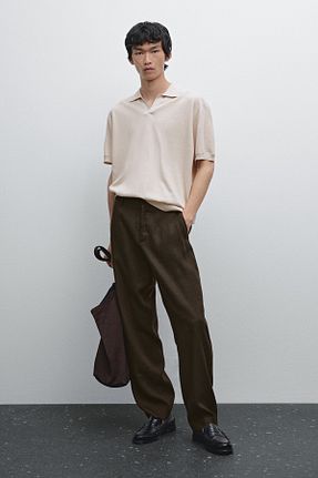 تیشرت بژ مردانه Straight Massimo Dutti - کد 933972799