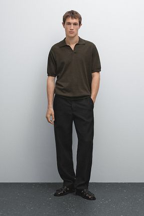 تیشرت سبز مردانه رگولار Massimo Dutti - کد 933236392