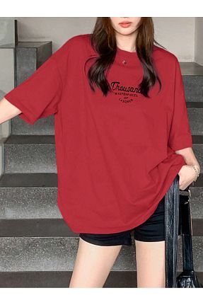 تیشرت سایز بزرگ قرمز زنانه تکی DAXİS Sportwear Company - کد 939070708