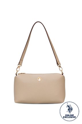 کیف دوشی بژ زنانه چرم مصنوعی U.S. Polo Assn. - کد 936214648
