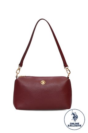 کیف دوشی زرشکی زنانه چرم مصنوعی U.S. Polo Assn. - کد 936242800