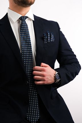 کراوات آبی مردانه ابریشم Bursa İpek - کد 924359559
