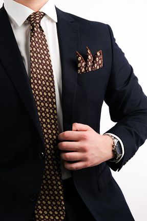 کراوات قهوه ای مردانه ابریشم Bursa İpek - کد 924359449