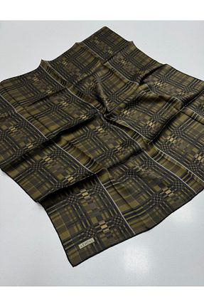 روسری خاکی کرپ ساتن ابریشم Armine - کد 939035360